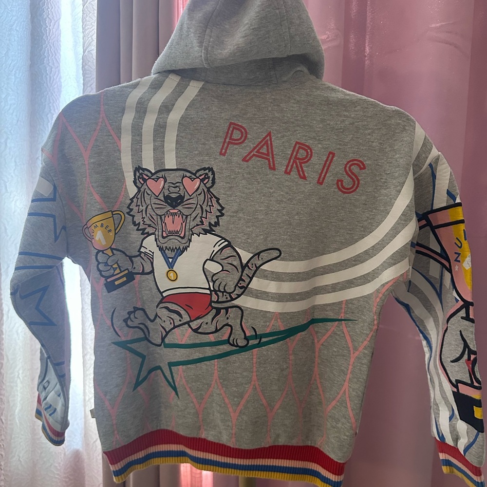 Kenzo Gray Zip-Up with Colorful Embroidery - Picture 6 of 16